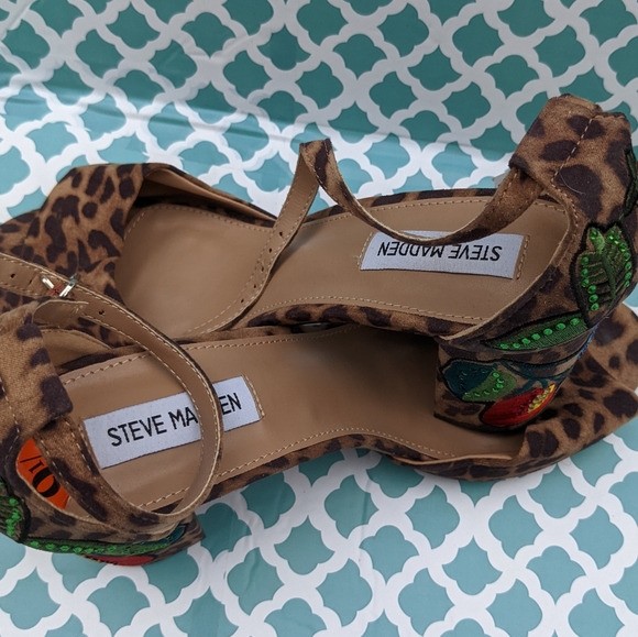 Steve Madden Womens INCA Open Toe Casual Ankle Strap, Leopard Multi, Size 9.5 - Picture 2 of 8